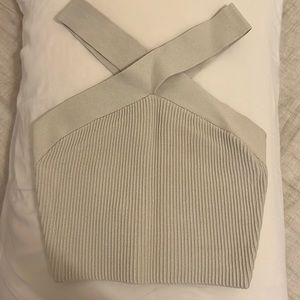 Aritzia cross neck crop top